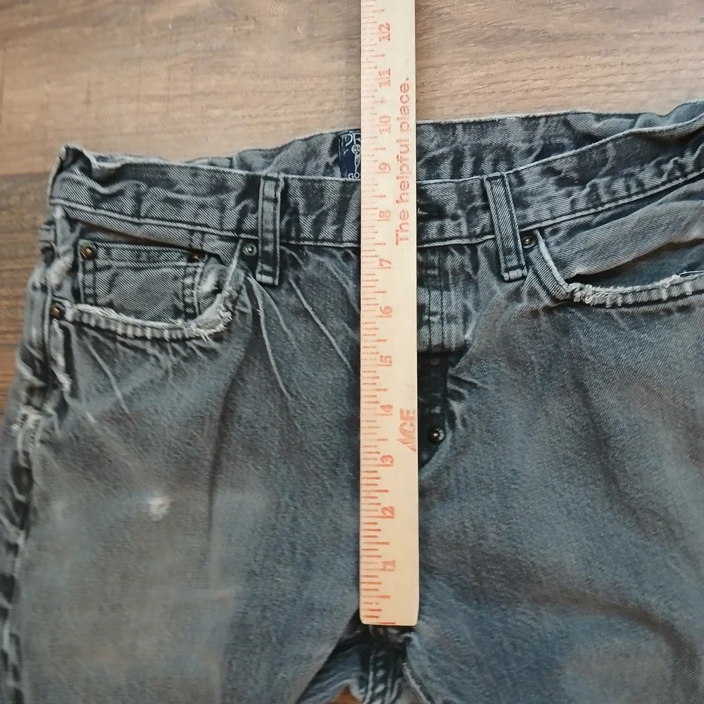PRPS Demon Jeans Mens 30x29 Gray Distressed Straight Leg Button Fly Denim‎